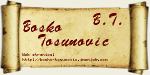 Boško Tosunović vizit kartica